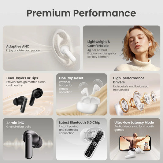 Haylou HQ5 True Wireless Bluetooth Adaptive Active Noise Cancelling Earbuds
